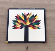 Tree of Life Quilt block pattern at Citizens Bank, Elkins ,WV